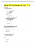 NR 283 Exam Review 2 SKIN CH8 (Verified Answers, Download to Score A)