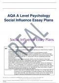 PSYCHOLOGY (SPECIFICATION A) PYA3 Unit 3 Social Psychology and Research Methods, AQA A Level Psychology Memory Exam and Psychology Social Influence Essay Plans 2023 