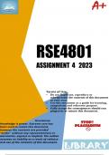 RSE4801 Assignment 4 (COMPLETE ANSWERS) 2024