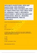 HESI MATH QUESTIONS, HESI A&P QUESTIONS, HESI READING QUESTIONS, HESI VOCABULARY, HESI A2: MATH PRACTICE TEST, BEST HESI A2 VERSION 1 AND 2, HESI MATH QUESTIONS!!!, HESI A2 VOCABULARY FROM BOOK, HESI A2 - READING COMPREHENSION!, HESI A2 ENTRANCE|UPDATED&V