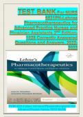 NURS 6521- TEST BANK For Lehne's Pharmacotherapeutics for Advanced Practice Nurses(PN) and Physician Assistants nd Edition 1028 correctly Answered Questions to Help You Ace your PN exams.