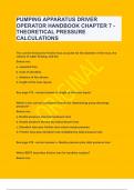 PUMPING APPARATUS DRIVER OPERATOR HANDBOOK CHAPTER 7 - THEORETICAL PRESSURE CALCULATIONS|UPDATED&VERIFIED|GUARANTEED SUCCESS