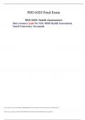 NSG 6020 Week 7 Quiz ANSWERS Latest SOUTH UNIVERSITY HEALTH ASSESSMENT NSG602