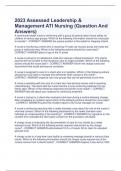 2023 Assessed Leadership &  Management ATI Nursing (Question And  Answers)