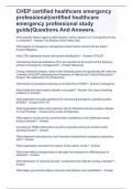 CHEP certified healthcare emergency professional(certified healthcare emergency professional study guide)Questions And Answers.