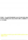 NURS – Uworld NEWBORN AAA EXAM 2023-2024 WITH COMPLETE SOLUTION 100% CORRECT A+ SCORE.