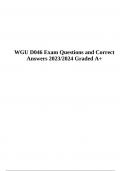 WGU D046 Exam Questions and Correct Answers 2023/2024 Graded A+