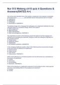 Nur 513 Weberg ch15 quiz 4 Questions & Answers(RATED A+)