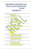 2023 HESI FUNDAMENTALS  FINAL EXAM TEST BANK EXAM GRADED A+