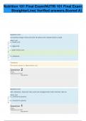 Straighterline Intro to Nutri 101 Proteins Questions With Complete Solutions