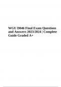 WGU D046 Final Exam Questions With Verified Answers 2023/2024 (Graded A+)