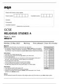 aqa GCSE RELIGIOUS STUDIES A Paper 1: Islam (8062/15) 2023 May Question Paper.  