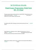 NCTI FINAL EXAM: Final Exam: Progression: Field Tech III - IV Final