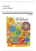 Test Bank - Essential Cell Biology, 3rd Edition (Alberts, 2010), Chapter 1-20 | All Chapters