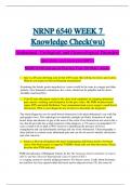 NRNP 6540 WEEK 7 Knowledge Check(wu)|Abdominal, Urological, and Gynecological Disorders  Questions and answers(100%)