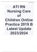 RN ATI Nursing Care  of  Children Online Practice 2019 B Latest Update 2023/2024