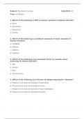 Psychiatric Nursing - Mock Test 26 (30 MCQ with Answers)