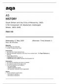 aqa AS HISTORY (7041/1D) Stuart Britain and the Crisis of Monarchy, 1603–1702 Component 1D Absolutism challenged: Britain, 1603–1649