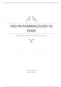 HESI PN PHARMACOLOGY V3  EXAM  QUESTIONS & ANSWERS WITH RATIONALS (RATED A+) 100% REVIEWED LATEST UPDATE