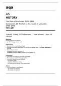 aqa AS HISTORY The Wars of the Roses, 1450–1499 Component 2B The Fall of the House of Lancaster, 1450–1471 (7041/2B) May 2023 Question Paper.