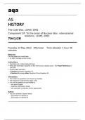 aqa AS HISTORY (7041/2R) - The Cold War, c1945–1991 Component 2R To the brink of Nuclear War: international relations, c1945–1963: May 2023 Question Paper