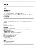 aqa AS HISTORY (7041/2P) The Transformation of China, 1936–1997 Component 2P The emergence of the People’s Republic of China, 1936–1962: May 2023 Question Paper.