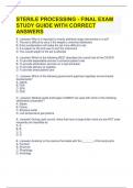 STERILE PROCESSING - FINAL EXAM STUDY GUIDE WITH CORRECT ANSWERS