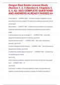 Oregon Real Estate License Study (Section 1, 2, 3 {Section 6, Chapters 3, 4, 5, 6}). 2023 COMPLETE QUESTIONS AND ANSWERS ALREADY PASSED A+