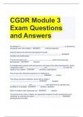 CGDR Module 3 Exam Questions and Answers 