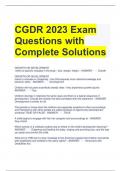 CGDR 2023 Exam Questions with Complete Solutions 