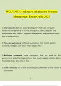 WGU D033 Healthcare Information Systems Management Exam Guide 2023 Complete Solutions | 100% Verified