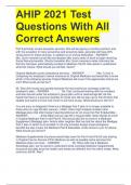 AHIP 2021 Test Questions With All Correct Answers