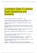 Louisiana Class D License Exam Questions and Answers