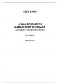 Human Resources Management in Canada 14th Edition By Gary Dessler, Nita Chhinzer, Nina Cole (Test Bank)