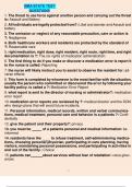 QMA State test questions 1. The threat to use force against another person and carrying out the threat is: Assault and Battery 2. All individuals are legally protected from?: Libel and slander and Assault and battery 3. The omission or neglect of any reas