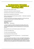 Pre-Assessment: Information Management and the Application of Technology (PIGC)