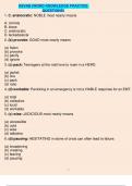 ASVAB (Word Knowledge Practice Questions) 1. C. aristocratic: NOBLE most nearly means A. comely B. loose C. aristocratic D. lackadaisical 2. (b) provoke: GOAD most nearly means