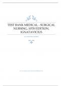 TEST BANK MEDICAL - SURGICAL NURSING, 10TH EDITION, IGNATAVICIUS