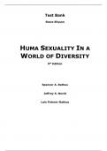 Human Sexuality in a World of Diversity 9th Edition By Spencer Rathus, Jeffrey Nevid, Lois Fichner-Rathus (Test Bank)