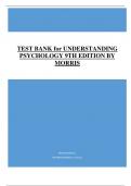 TEST BANK for UNDERSTANDING PSYCHOLOGY 9TH EDITION BY MORRIS