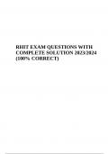 RHIT EXAM PREP QUESTIONS WITH COMPLETE SOLUTION UPDATED 2023/2024.