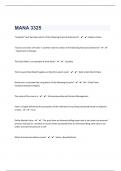 MANA 3325 Questions With 100% Verified Answers