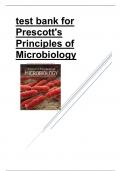 Test Bank for  Prescott's Principles of Microbiology 2024 updated