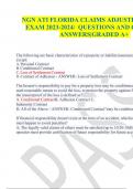 NGN ATI FLORIDA CLAIMS ADJUSTER LATEST EXAM 2023-2024/  QUESTIONS AND CORRECT ANSWERS|GRADED A+      