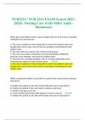 NUR2214 / NUR 2214 EXAM (Latest 2023 / 2024): Nursing Care of the Older Adult - Rasmussen