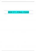 MSN 571 FINAL EXAM | VERIFIED SOLUTION 