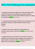 WGU Pathology Pre-Assessment. questions verified with 100% correct answers