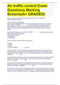 Air traffic control Exam Questions Marking Scheme(A+ GRADED)