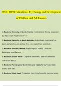 WGU D094 Educational Psychology and Development of Children and Adolescents