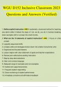 WGU D152 Inclusive Classroom 2023 Questions and Answers (Verified)